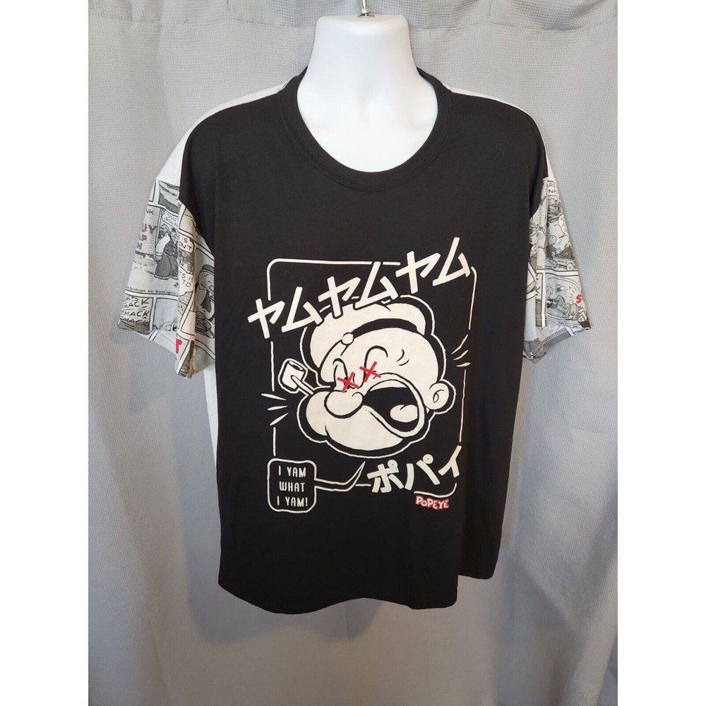 Popeye T-Shirt‎ Popeye Branded Rn#135854 Size 2XL XXL Comic Sleeves